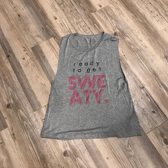 House of Tens “Get Ready To Get Sweaty” Muscle Tank | Gray | Size M | New - Picture 1 of 5